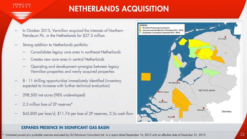 INVESTOR PRESENTATION – Vermilion Energy Inc. – slide 52