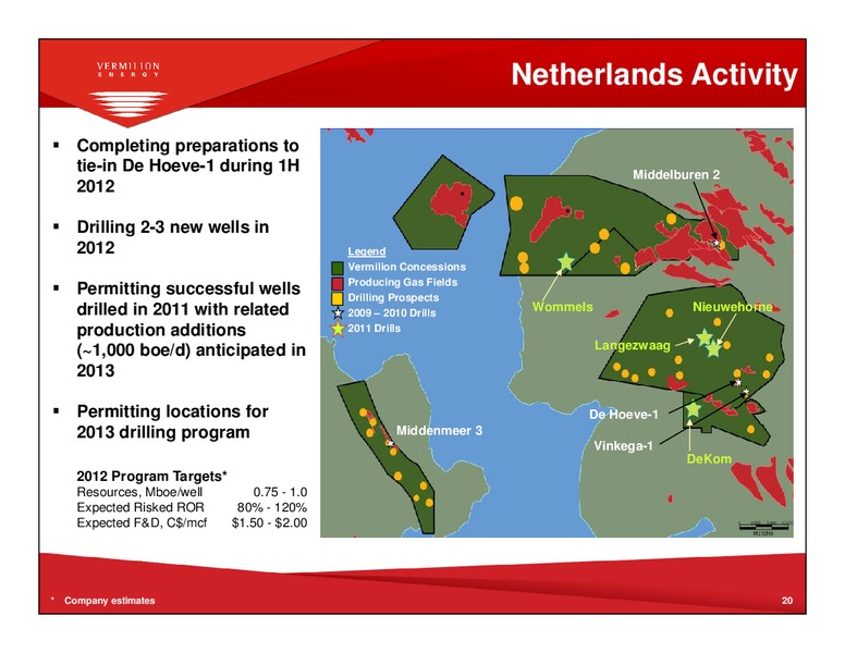 FIRSTENERGY SOCIETE GENERALE EAST COAST ENERGY CONFERENCE – Vermilion Energy Inc. – slide 19