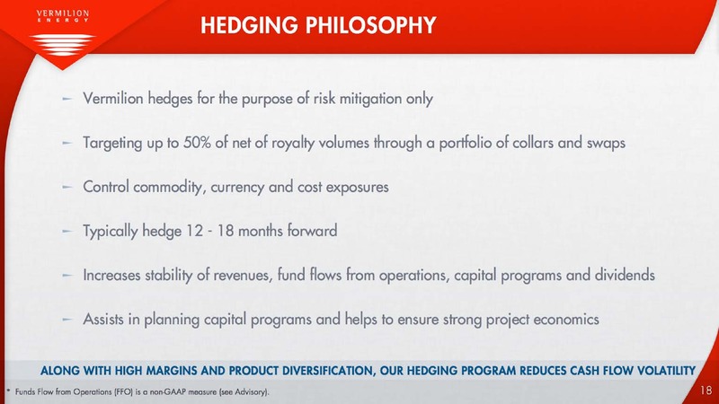 FIRSTENERGY 2015 EAST COAST ENERGY CONFERENCE – Vermilion Energy Inc. – slide 18