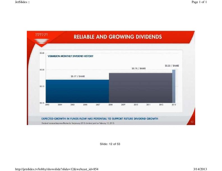 FIRSTENERGY CAPITAL EAST COAST ENERGY CONFERENCE – Vermilion Energy Inc. – slide 12