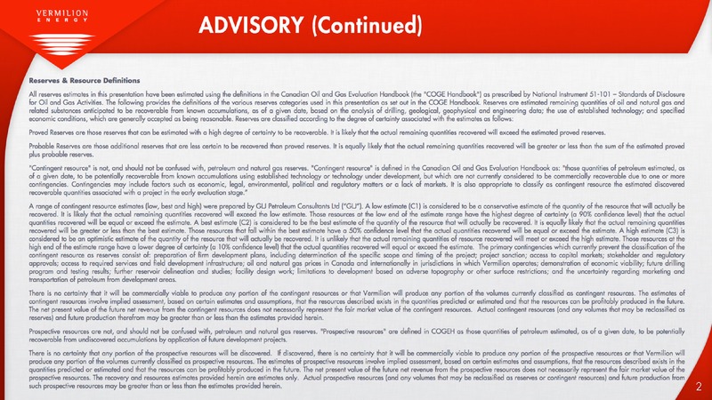 FIRSTENERGY SOCIETE GENERALE EAST COAST ENERGY CONFERENCE – Vermilion Energy Inc. – slide 3