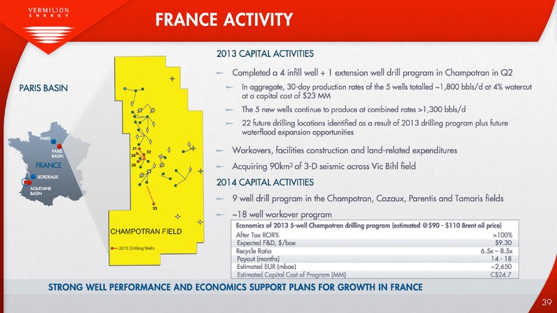 FIRSTENERGY SOCIETE GENERALE EAST COAST ENERGY CONFERENCE – Vermilion Energy Inc. – slide 40