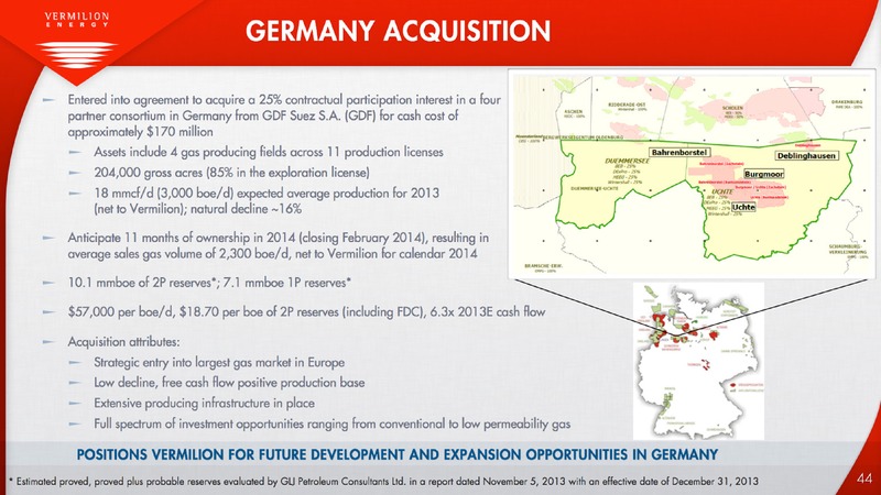 MARCH 2014 CORPORATE PRESENTATION – Vermilion Energy Inc. – slide 45