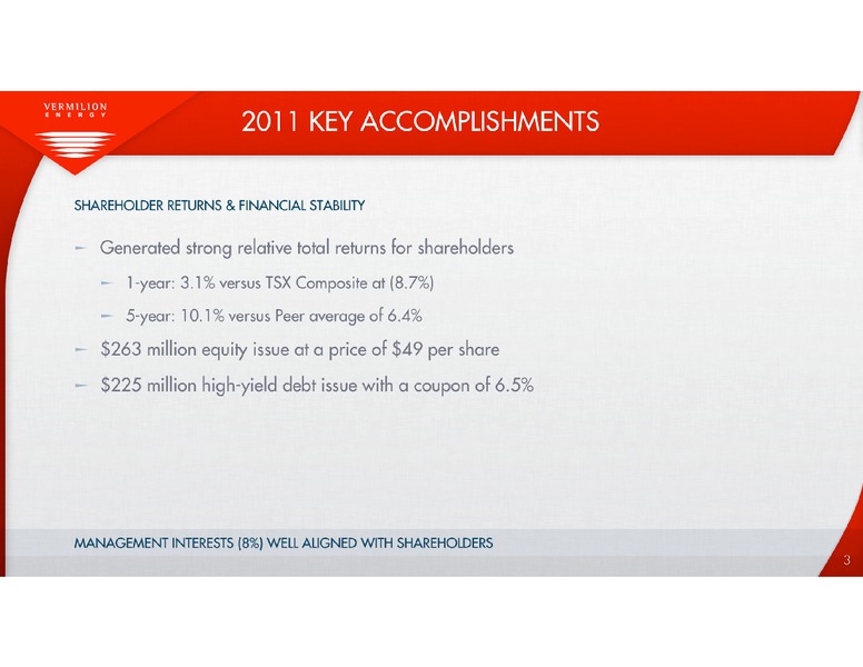 2012 ANNUAL GENERAL MEETING – Vermilion Energy Inc. – slide 4