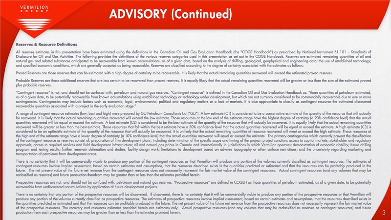 AUGUST 2013 CORPORATE PRESENTATION – Vermilion Energy Inc. – slide 3