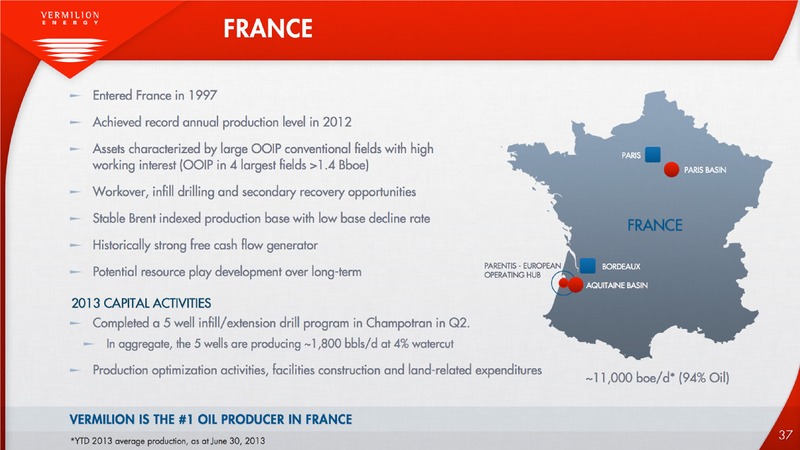 AUGUST 2013 CORPORATE PRESENTATION – Vermilion Energy Inc. – slide 37