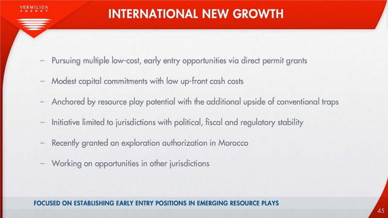 AUGUST 2013 CORPORATE PRESENTATION – Vermilion Energy Inc. – slide 45
