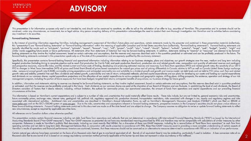 ENERCOM OIL & GAS CONFERENCE – Vermilion Energy Inc. – slide 2