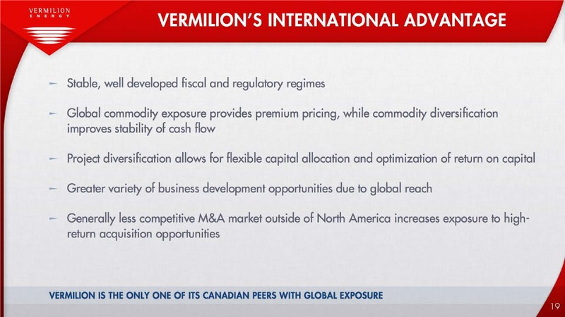 ENERCOM OIL & GAS CONFERENCE – Vermilion Energy Inc. – slide 19