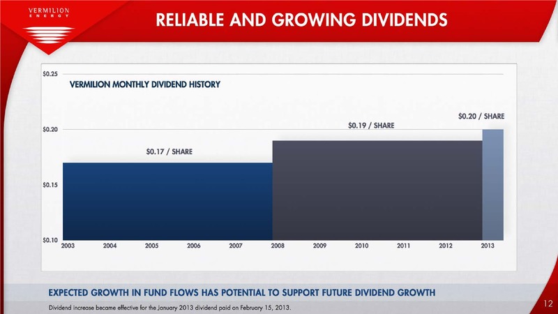 ENERCOM OIL AND GAS CONFERENCE – Vermilion Energy Inc. – slide 12