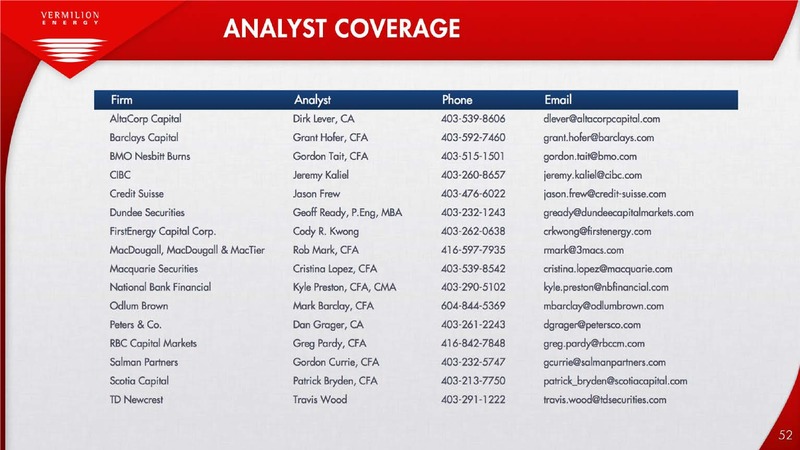 ENERCOM OIL AND GAS CONFERENCE – Vermilion Energy Inc. – slide 52