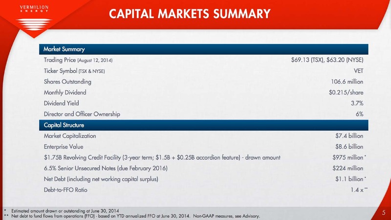 The Oil and Gas Conference 19 – Vermilion Energy Inc. – slide 5