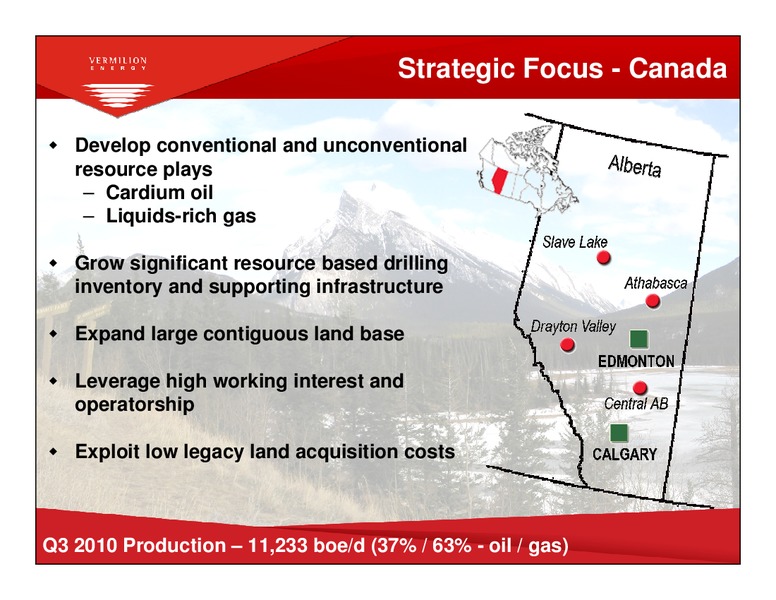 Q3 2010 EARNINGS CALL – Vermilion Energy Inc. – slide 11
