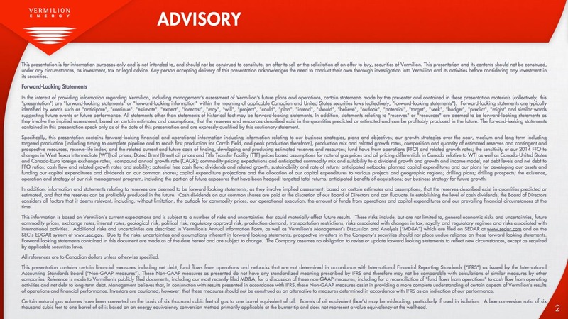 BAML GLOBAL ENERGY CONFERENCE – Vermilion Energy Inc. – slide 2