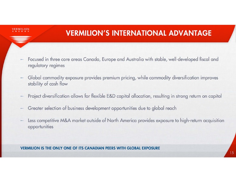 BAML GLOBAL ENERGY CONFERENCE – Vermilion Energy Inc. – slide 15