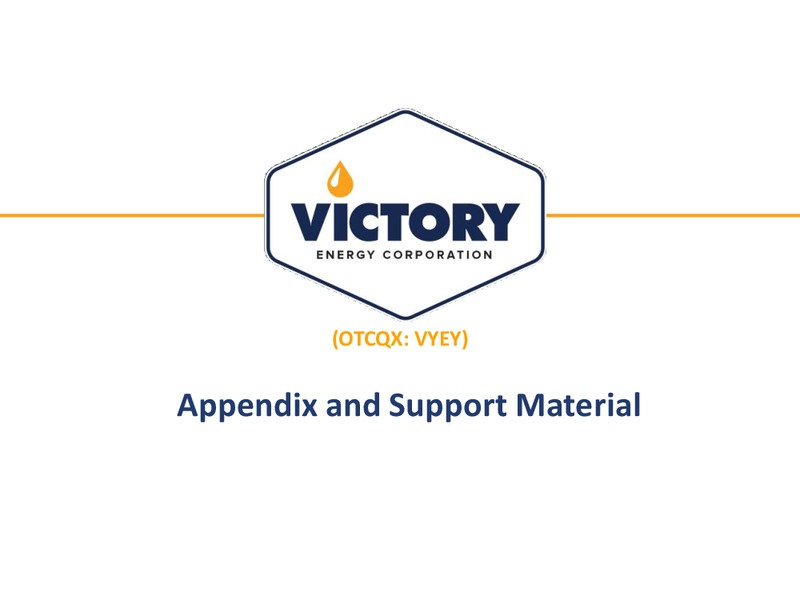 Investor Presentation – Victory Energy Corporation – slide 19