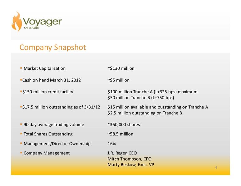 INVESTOR PRESENTATION – Voyager Oil & Gas, Inc. – slide 3