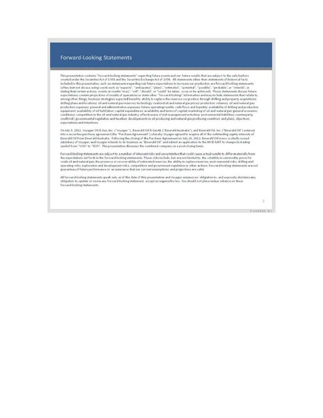 ENERCOM'S THE OIL & GAS CONFERENCE – Voyager Oil & Gas, Inc. – slide 2