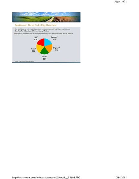 CANACCORD GENUITYS GLOBAL ENERGY CONFERENCE – Voyager Oil & Gas, Inc. – slide 8