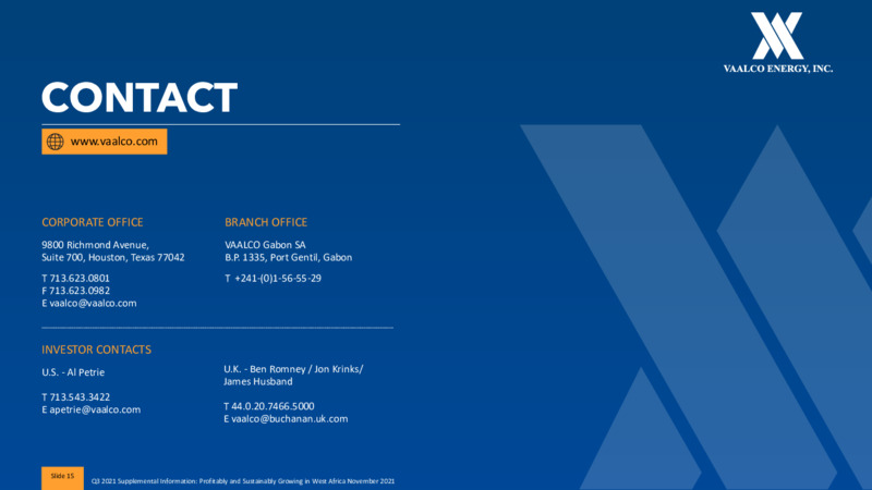 Q4 2021 Presentation – Vaalco Energy Inc. – slide 14