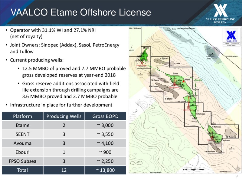 1Q 2019 Earnings Presentation – Vaalco Energy Inc. – slide 9