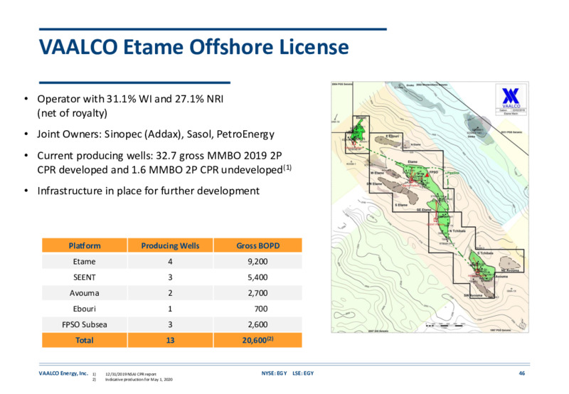 May 2020Updated Investor Presentation – Vaalco Energy Inc. – slide 45
