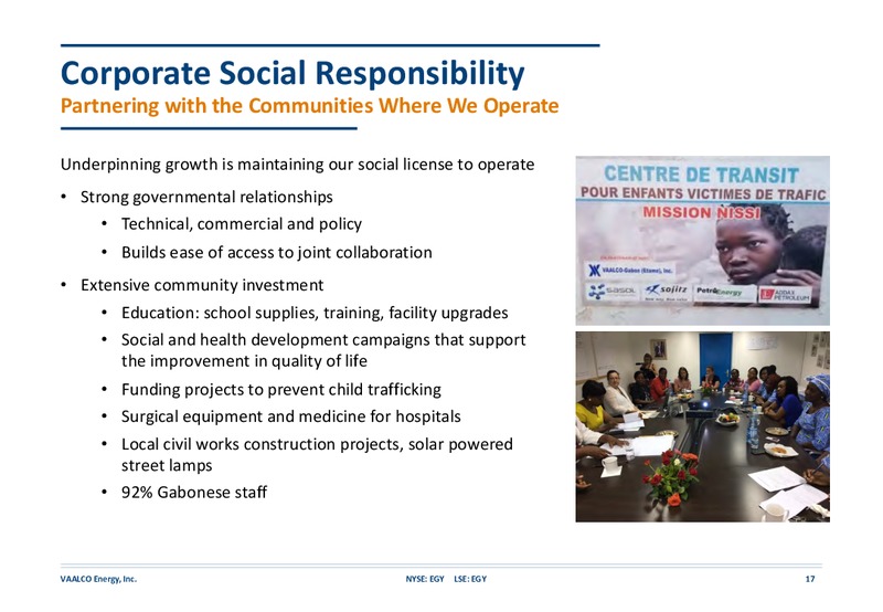 September October 2019 Investor Presentation – Vaalco Energy Inc. – slide 16