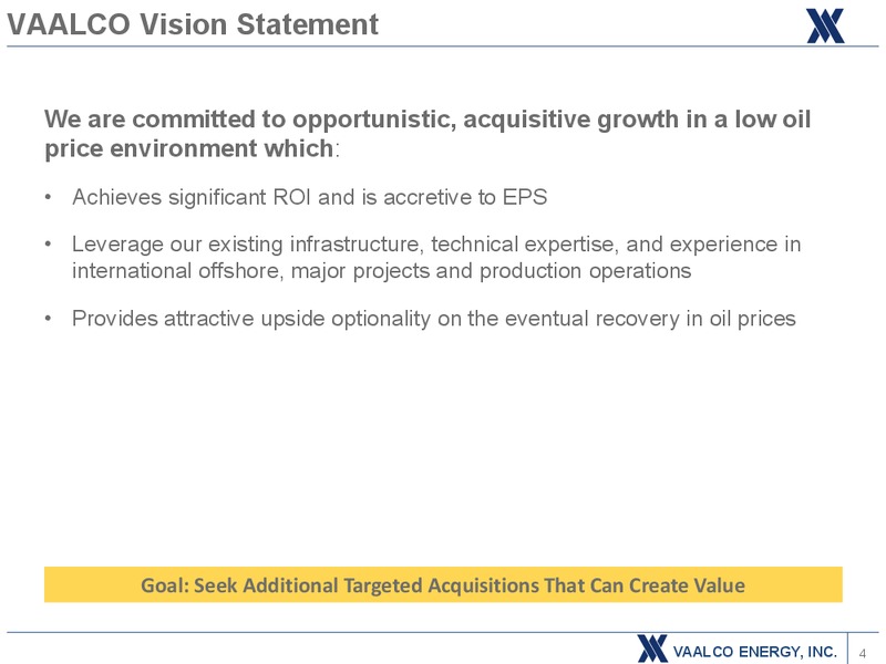 November 2016 Investor Presentation – Vaalco Energy Inc. – slide 3