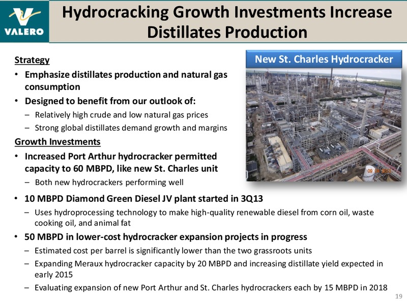 BANK OF AMERICA MERRILL LYNCH 2014 REFINING CONFERENCE – Valero Energy Corporation – slide 18
