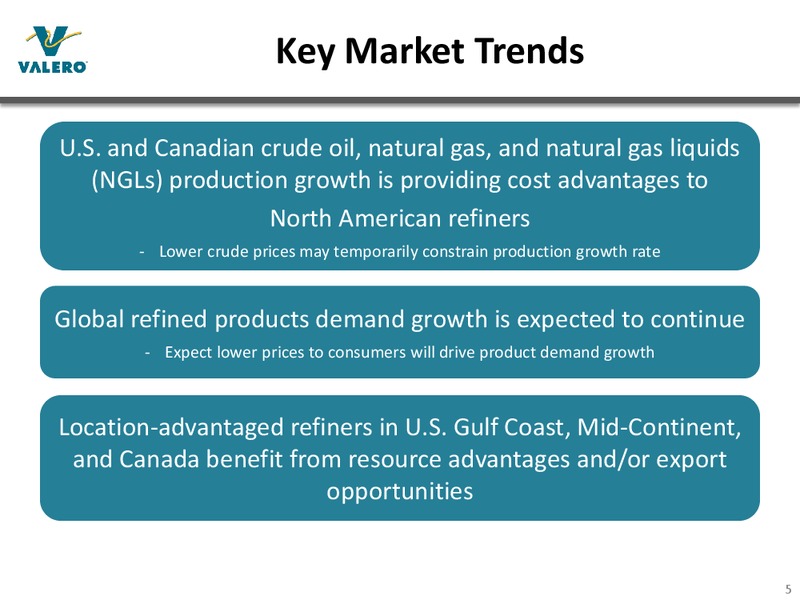 MAY 2015 INVESTOR PRESENTATION – Valero Energy Corporation – slide 4