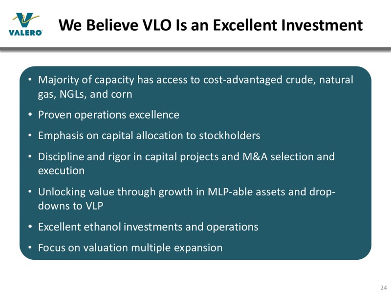 JUNE 2015 INVESTOR PRESENTATION – Valero Energy Corporation – slide 23