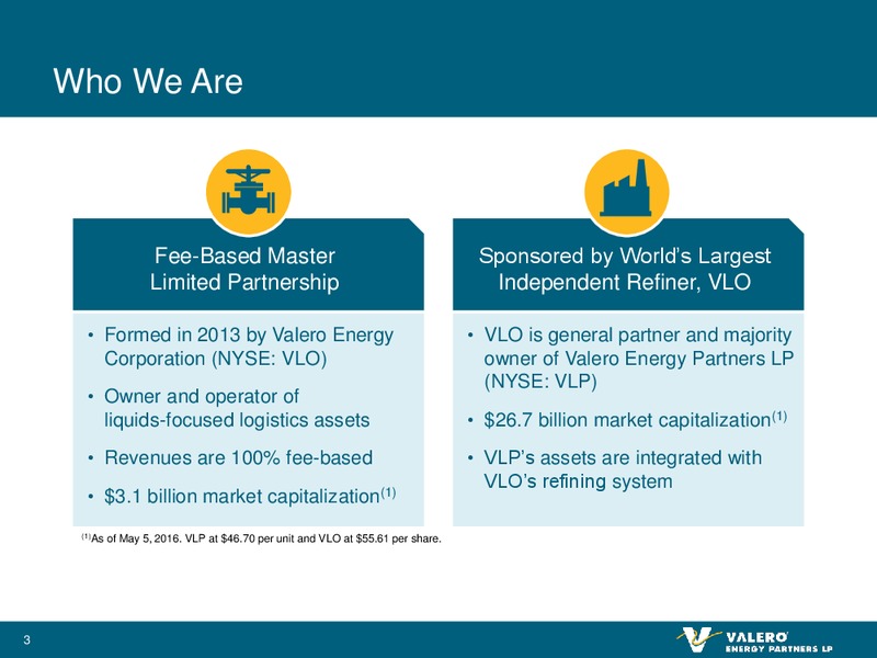 June 2016 Investor Presentation – Valero Energy Partners Lp – slide 2