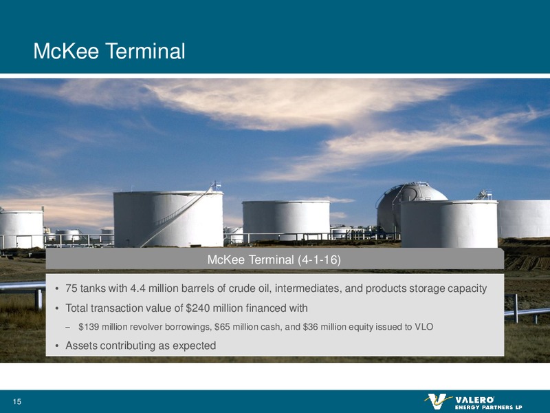 November 2016 Investor Presentation – Valero Energy Partners Lp – slide 14