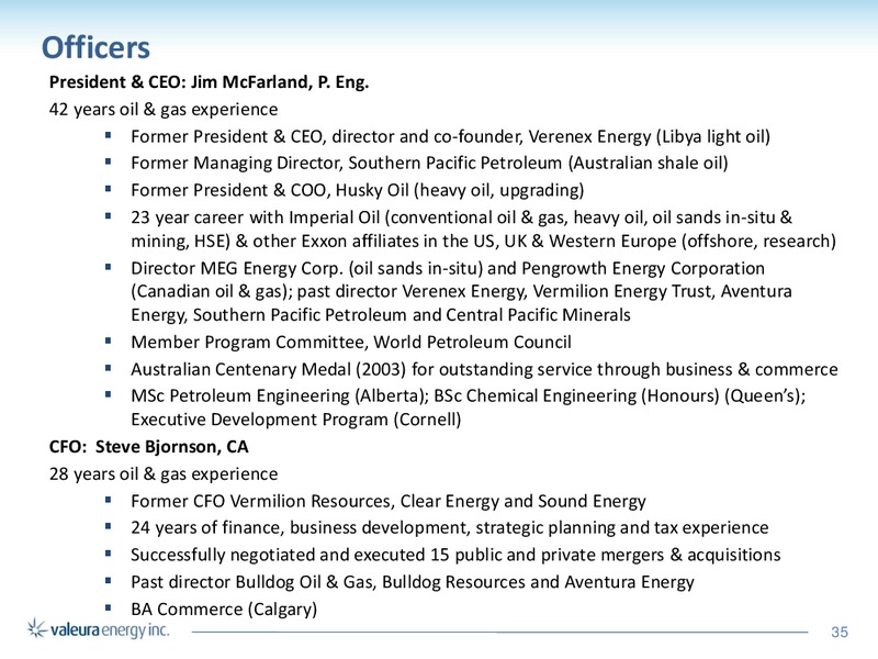 JUNE 2015 CORPORATE PRESENTATION – Valeura Energy Inc. – slide 31