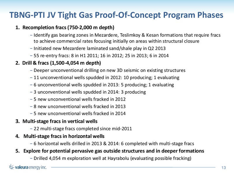 July 2015 Investor Presentation – Valeura Energy Inc. – slide 13