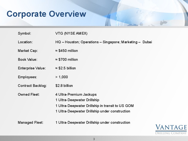 GHS 100 ENERGY CONFERENCE – Vantage Drilling Company – slide 3