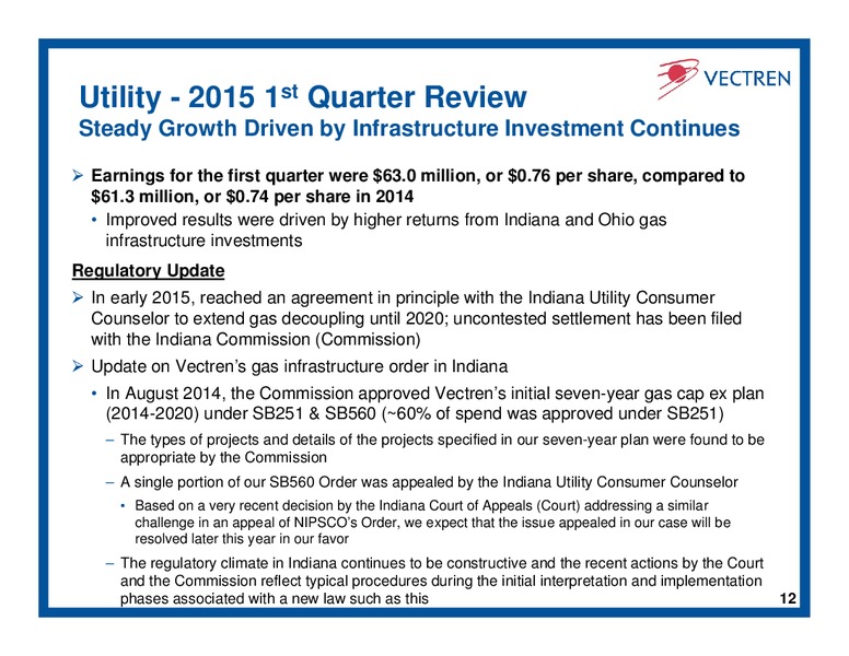 AGA Financial Forum – Vectren – slide 11
