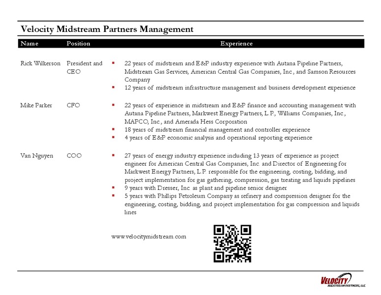 Liquid System Overview – Velocity Midstream Partners Llc – slide 2