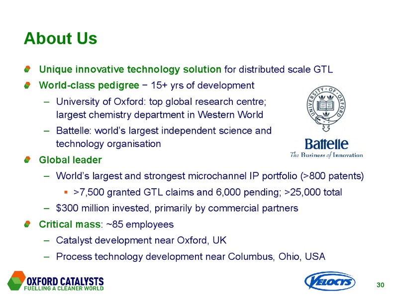 2012 INTERIM RESULTS – Veloclys Plc – slide 30