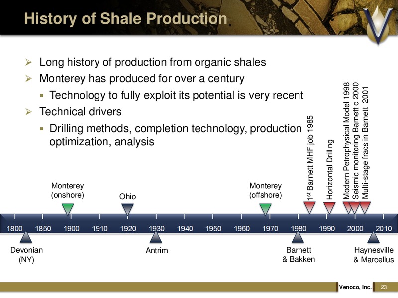 MONTEREY SHALE FOCUSED ANALYST DAY – Venoco Inc. – slide 22