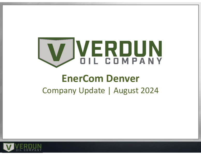 EnerCom 2024 – Verdun Oil Company LLC – slide 1