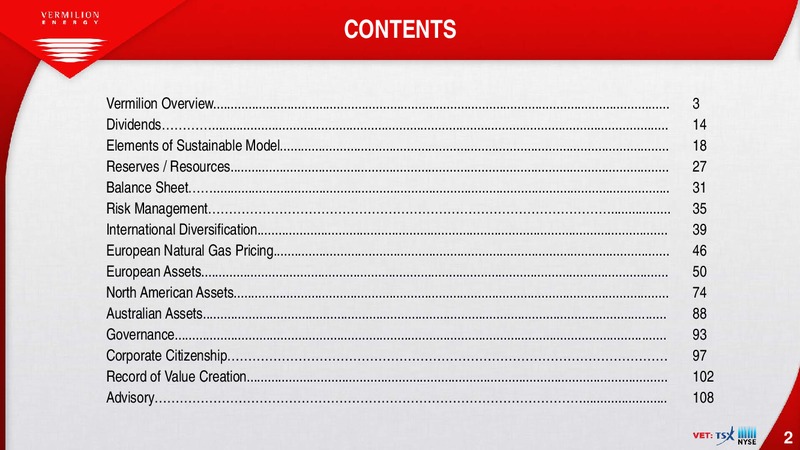 January 2018 Corporate Presentation – Vermilion Energy Inc. – slide 2
