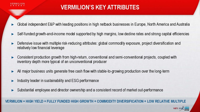 January 2019 Investor Presentation – Vermilion Energy Inc. – slide 2