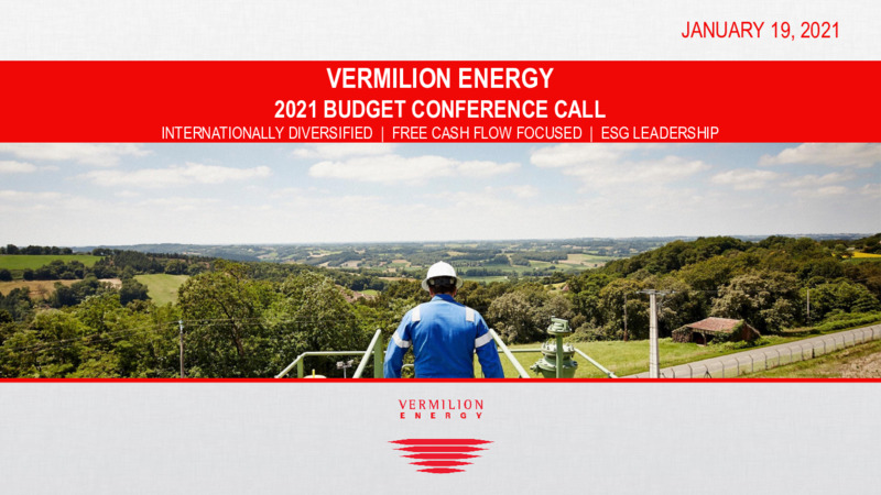 2021 Budget – Vermilion Energy Inc. – slide 1