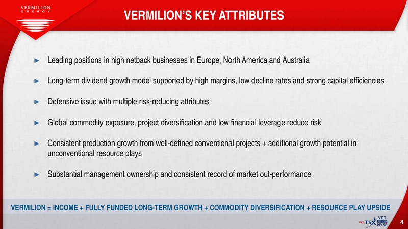 February 2016 Investor Presentation – Vermilion Energy Inc. – slide 3