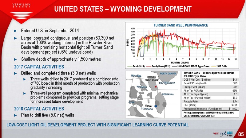 February 2018 Investor Presentation – Vermilion Energy Inc. – slide 85