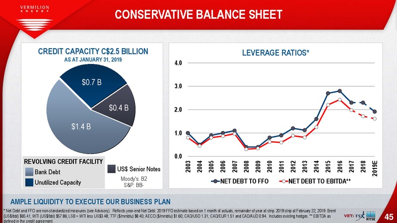 March 2019 Investor Presentation – Vermilion Energy Inc. – slide 45