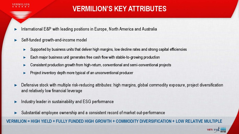 April 2019 Investor Presentation – Vermilion Energy Inc. – slide 2