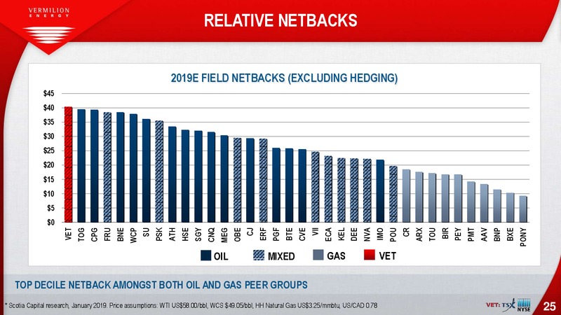 April 2019 Investor Presentation – Vermilion Energy Inc. – slide 25
