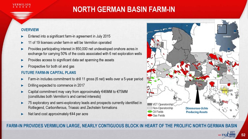 April 2016 Investor Presentation – Vermilion Energy Inc. – slide 50